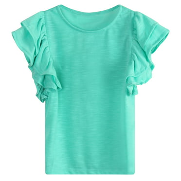Leave My Tits Alone Toddler Baby Girls Cotton Ruffle Short Sleeve Top Comfortable T-Shirt 2-6T 